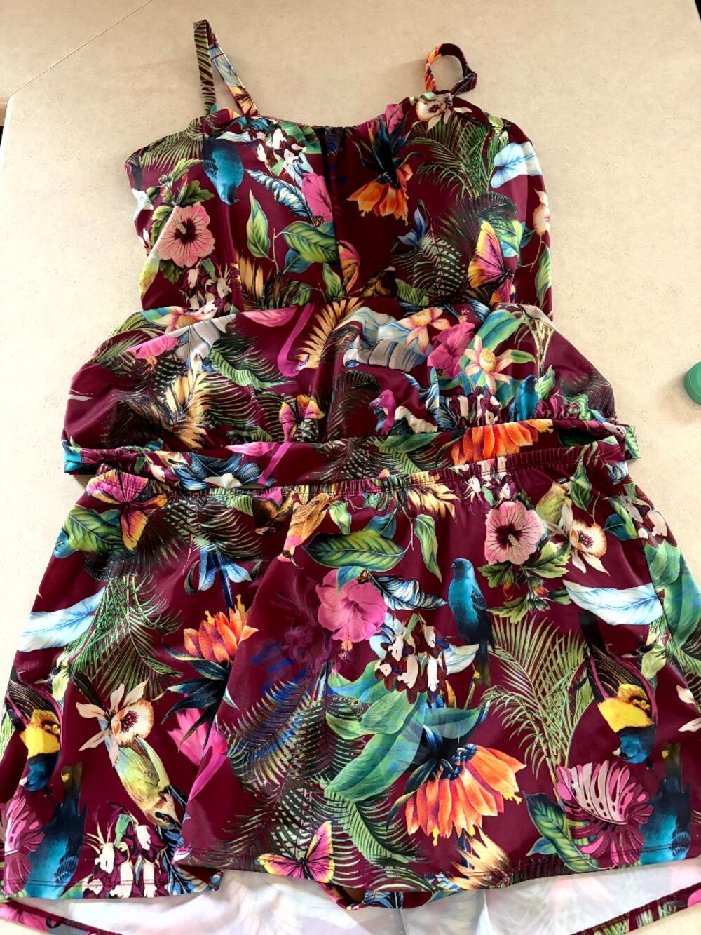 Swim by Cacique Tankini Suit Top and Bottom Size 24 Floral